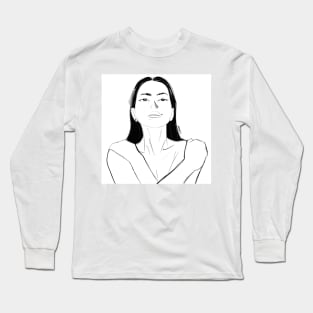 the romanian muse woman in sketch board Long Sleeve T-Shirt